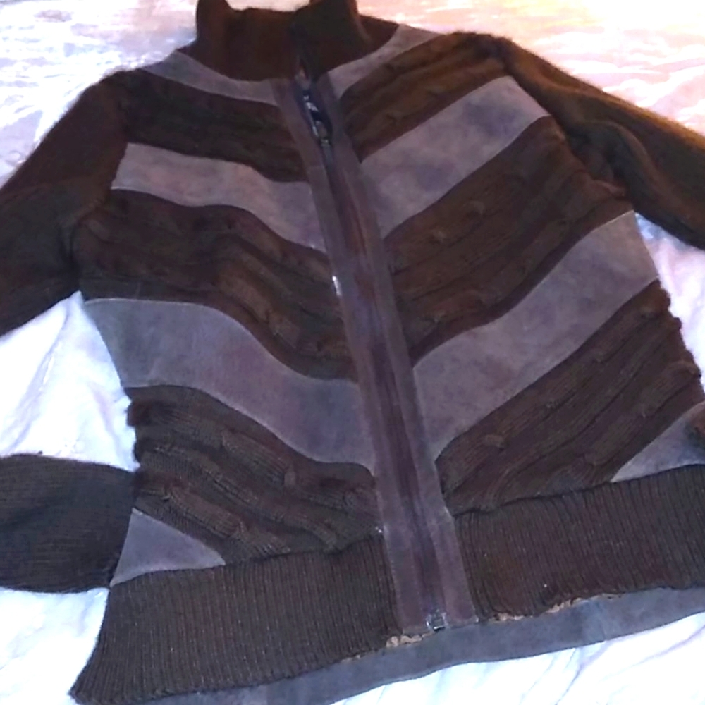 Lined Vintage leather sweater